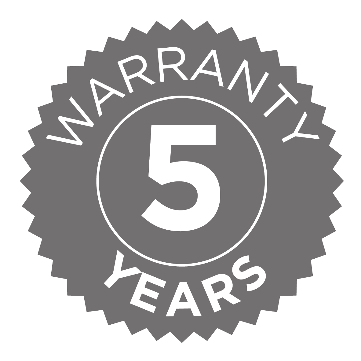 5 Year Warranty