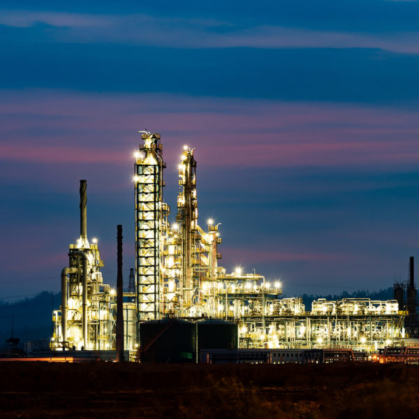 the industrial plant at night